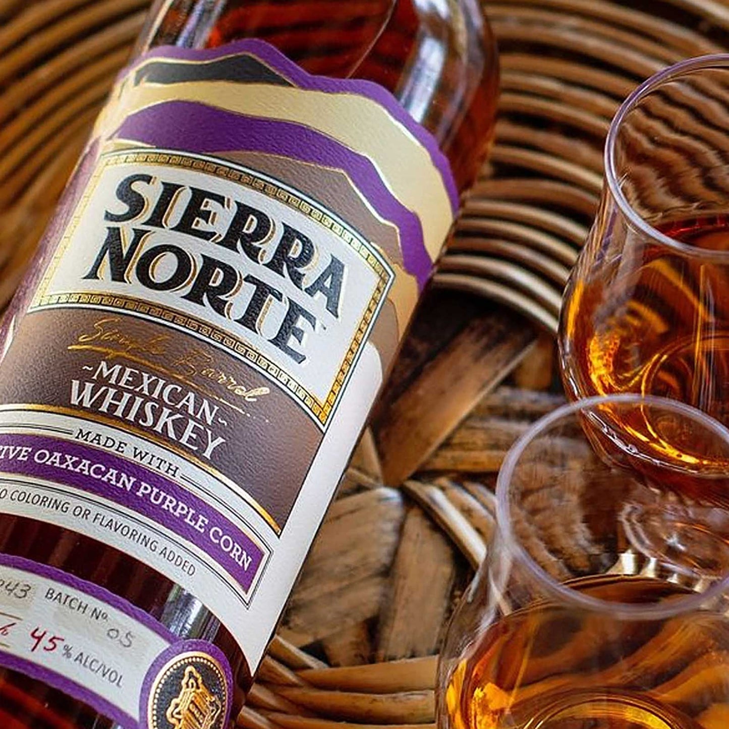 Sierra Norte Single Barrel Mexican Whiskey Native Oaxacan Purple Corn 45% ABV / 90 PROOF (750mL)