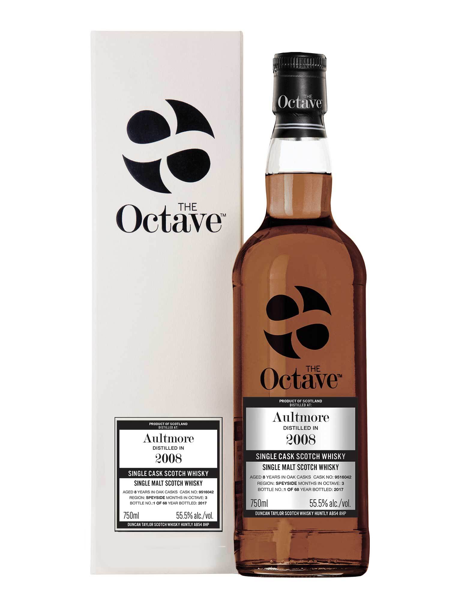 Octave Aultmore 2008 8 Year Old Single Malt Scotch Whisky Cask #9516042 55.5% ABV 750mL