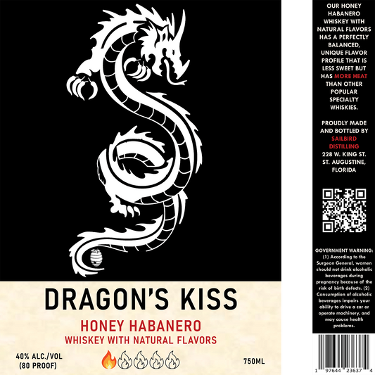 Dragon's Kiss 1x Honey Habanero Whiskey 40% ALC./VOL (80 PROOF) - 750ML
