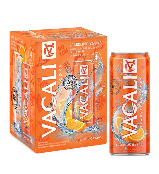 VACALI Luscious Orange Sparkling Vodka 4% ABV (12oz)