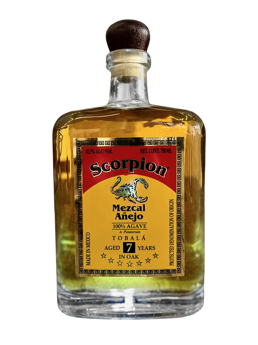 Scorpion Mezcal® 100% Agave (A. Potatorum) Tobalá Aged 7 Years in Oak 42.3% ABV / 84.6 PROOF (750mL)