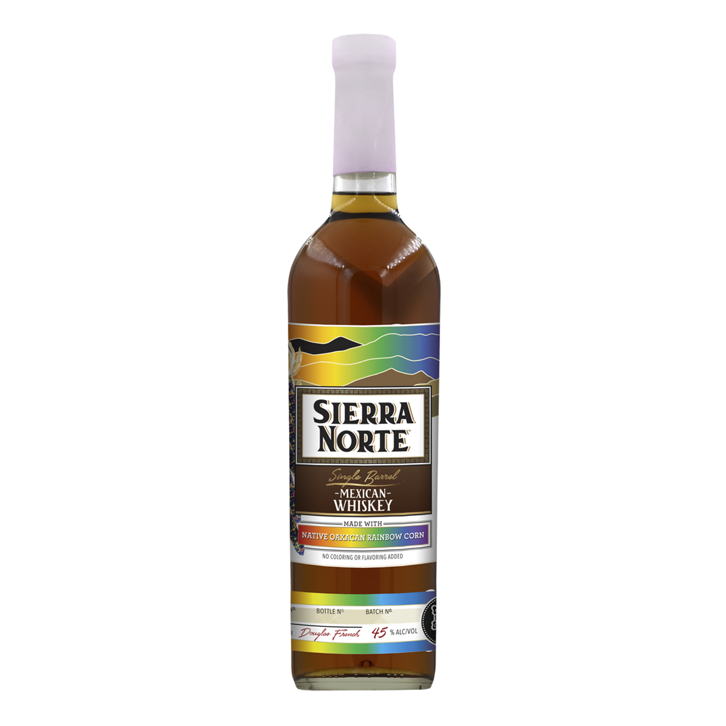 Sierra Norte Single Barrel Mexican Whiskey Native Oaxacan Rainbow Corn 45% ABV / 90 PROOF (750mL)